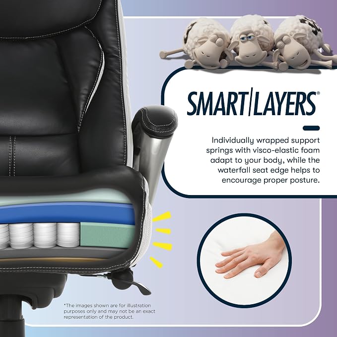 Serta® Lautner Executive Home Office Desk Chair, Ergonomic High-Back - Image 6