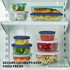 Pyrex Simply Store (5-Pack) Medium Glass Food Storage Containers Set, (3, 4 & 6 Cup) Meal Prep Containers With BPA-Free Lids, Dishwasher & Microwave Safe