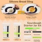 Sourdough Starter Kit,9 Inch Round & 10 Inch Oval Banneton Bread Proofing Basket with Dough Whisk Bread Lame Dough Scraper Bowl Scraper Silicone Brush Sourdough Bread Baking Supplies