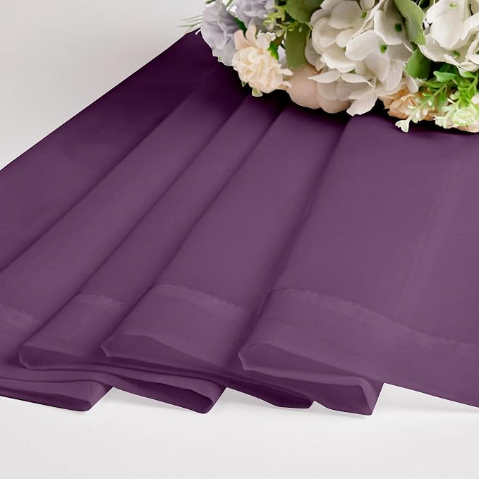Plum Sheer Curtains, Sheer Curtains 84 Inches Long 2 Panels Set, Rod Pocket - Image 7