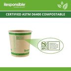 Certified Compostable 4 oz Paper Cups, Cold ＆ Hot Coffee Cups, Disposable Paper Cups, Extra Strength Disposable Cups, Made without PFAS (50 count)