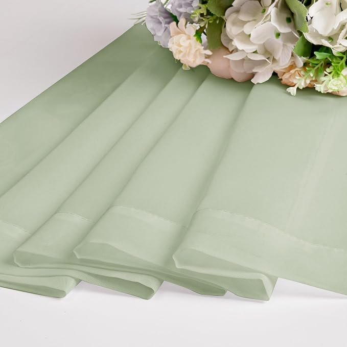 Sheer Curtains 72 Inches Long 2 Panels Set, Light Filtering Sheer Curtain Rod - Image 6