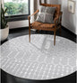 Lahome Moroccan 5Ft Round Rug Machine Washable Round Bedroom Carpet Grey by Lahome