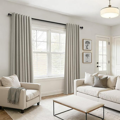 Flax Grey Blackout Curtains 95 Inch Length 2 Panels - Image 7