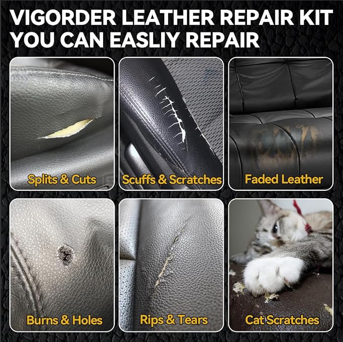 Black Leather Repair Kit for Furniture, Leather Seat Repair Kit for Cars - Image 2