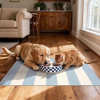 Blue White Striped Outdoor Rug - Image 7