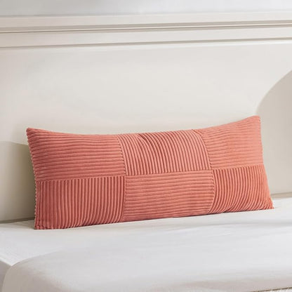 Fancy Homi Set of 2 Coral Boho Long Lumbar Body Decorative Throw Pillow Cover - Image 6