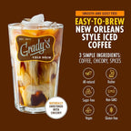 GRADY’S COLD BREW, French Vanilla, 100% Arabica Ground Coffee & Chicory Pouches, TWO Bundles of 4 Easy-to-Brew Bean Bags, Makes 24 drinks