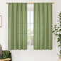 54 Inch Semi Sheer Green Linen Curtains by LAMIT
