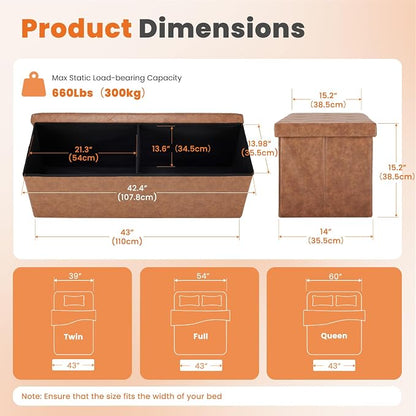 Sweetcrispy 43 Inches Folding Ottoman - Image 3