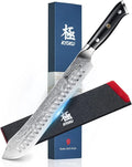 KYOKU Gin Series 10" Bullnose Butcher Knife for Meat Cutting With Silver PVD Coating - Japanese VG10 Steel for Professional Chefs & Home Cooks, Commercial & Home Kitchen