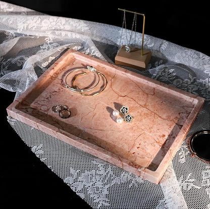 Real Luxurious Natural Marble Vanity Tray Genuine Marble Storage Tray - Image 3