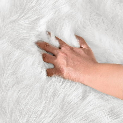 Latepis Faux Sheepskin 2x4 Shag Throw Rugs White Fur Sheep Skin Rug Carpet - Image 5