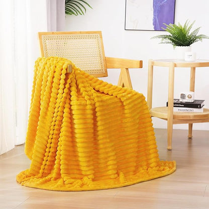 Gold Fleece Throw Blanket 60”×80” - Image 3