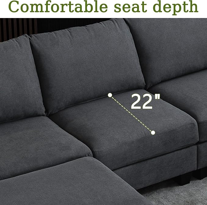 150.4" Large Sectional Couches for Living Room, 8 Seater L Shaped Modular - Image 8