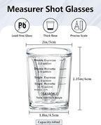 Shot Glasses Measuring Cup Set 2PACK Espresso Shot Glasses Liquid Heavy Glass 2oz/60ml(Black)