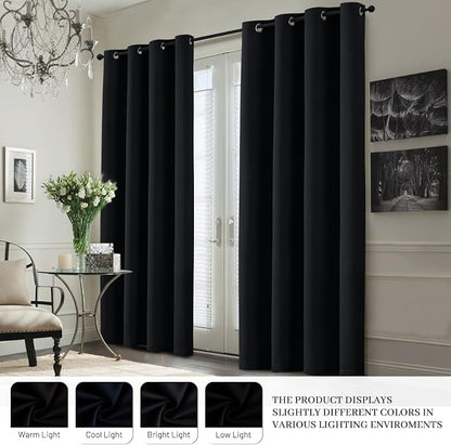 Yakamok Black 100% Blackout Curtains 63 Inches Long - Image 7