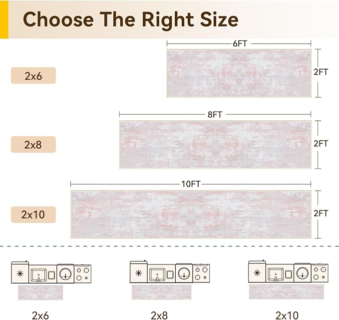 RELEANY Washable Runner 2'x6' Abstract Area Rug - Image 2