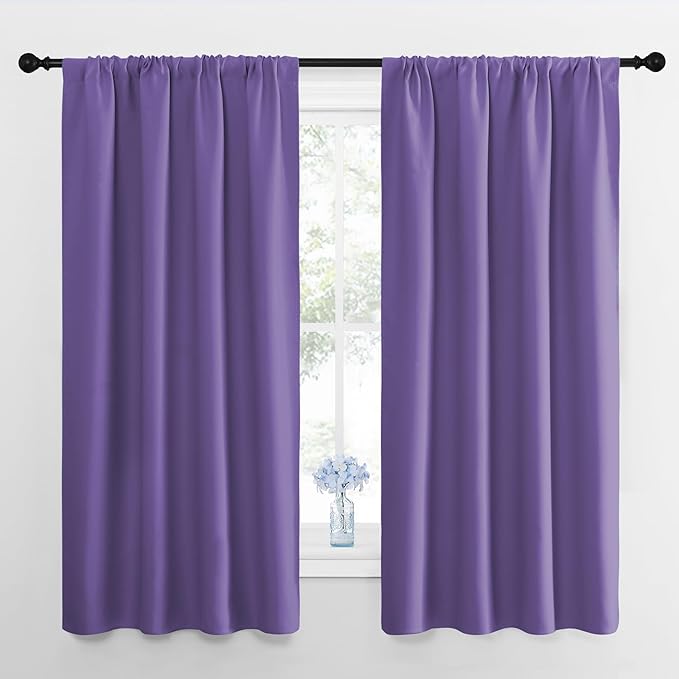 NICETOWN Blackout Curtains for Bedroom, Lilac Purple, 1 Pair, 42 by 45-inch by NICETOWN