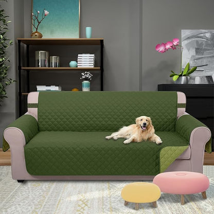 U-NICE HOME Large Sofa Cover Reversible Couch Cover, Huntergreen/Sage | - Image 2