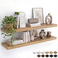 Oak Floating Shelves Set of 2，35.43in Wall Mounted Display Ledge Shelves by INHABITUNION