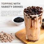 US Boba Co Unsweetened Tapioca Pearl, Easy to Cook, Tapioca Boba Balls for Tea Milk, Coffee & Dessert Topping, Fresh Made in USA, Brown Sugar Flavor, 1 Pound (Pack of 3)