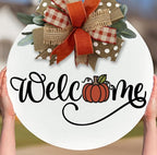 Fall Stencils for Painting on Wood Thanksgiving Stencils Autumn Hello Pumpkin Happy Harvest Stencil for Door Mats Fabrics Porch Hanger Decor