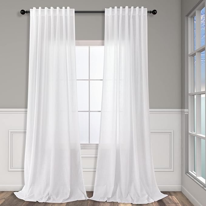 Pitalk 80 Inch Curtains for Living Room 2 Panel Set Back Tab Pocket Pleated - Image 2
