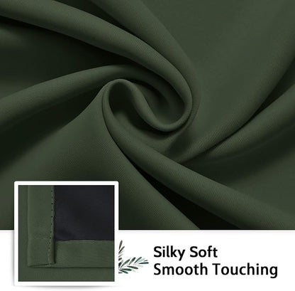 SimpleHome Greyish Green 100% Blackout Curtains Room Darken Living Room 63L | - Image 7