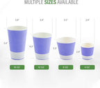 Restaurantware 4 Ounce Ripple Insulated Coffee Cups, 500 Double Wall Corrugated Light Purple Paper Tumblers, Leakproof, Non-Slip Design, Recyclable, Ribbed Surface, Matching Lids Sold Separately