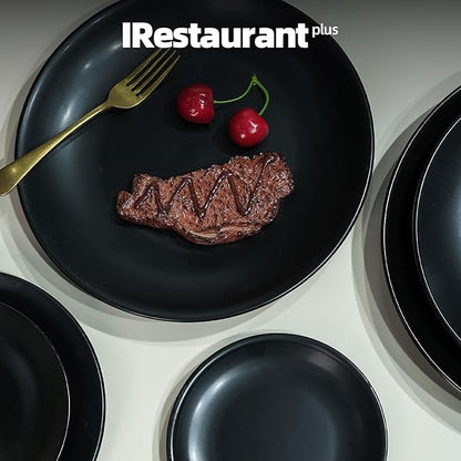 Stoneware Coupe Commercial Grade Dinnerware, Matte Black Plate 12.25", Case of 12