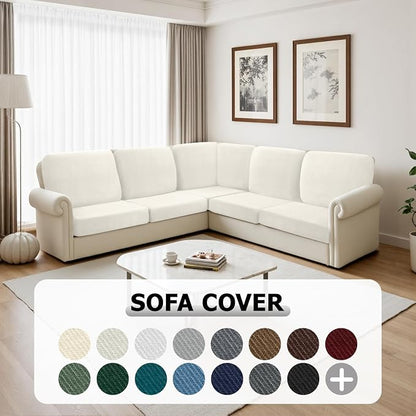 Arfntevss Velvet Corner Sectional Couch Covers Slipcovers L Shape Couch Cushion - Image 7