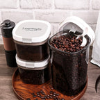 3 Piece Airtight Kitchen Storage Canisters Set, Coffee and Dry Food Storage Containers, BPA-Free, Stackable, Easy-Clean, Perfect for Coffee, Flour, Sugar, Includes Scoop
