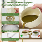 Matcha Whisk Set,9 Pcs Japanese Matcha Set, Matcha Kit with Sifter, Matcha Tea Cloth, Matcha Powder Canister, Electric Rechargeable Frother(Mottled Beige)
