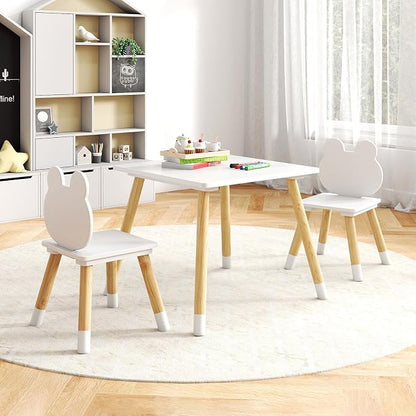 Costzon Kids Table and Chairs, Wooden Toddler Desk Set - Image 7