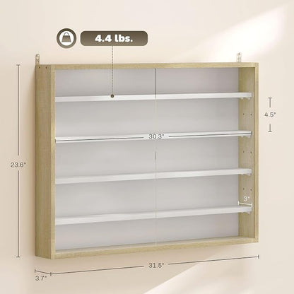 HOMCOM 5-Tier Display Cabinet, Glass Door Cabinet - Image 3