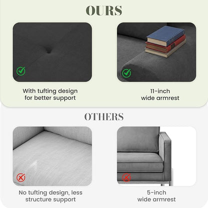 GRUSIGN 108'' Modular Sectional Boneless Couch, Tufted Cloud Sectional Couches - Image 6