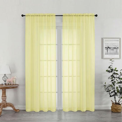 Sheer Curtains 78 Inches Long 2 Panels Set by OWENIE