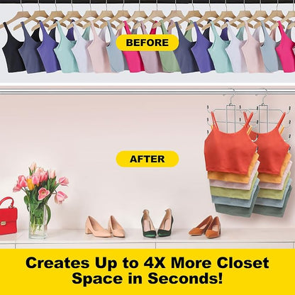 Metal Tank Top Hanger 2 Pack, Space Saving Bra Organizer - Image 2