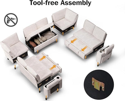 Vipbear 111" Modular Sectional Sleeper Sofa - Image 4