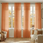 MIULEE Fall Orange Sheer Curtains 108 Inches Long 4 Panels 42 x 108 Inches | by MIULEE