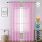 Light Pink Sheer Curtains 90 Inches Long 2 Panels, Farmhouse Voile Living Room by Lecloud