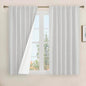 54 Inch Light Grey Linen Full Blackout Window Curtains by LAMIT