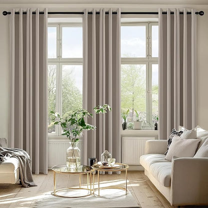 MIULEE Blackout Curtains for Bedroom 2 Panels 40 x 72 Inch Long Stone | Thermal - Image 6