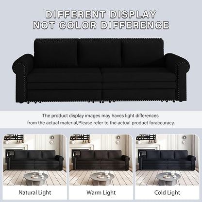 3 in 1 Convertible Sleeper Sofa Bed, 93.7" King Size Sofa Sleeper - Image 9