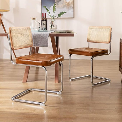 Zesthouse Natural Rattan Dining Chairs Set of 4, Modern Dining Room Chairs - Image 6