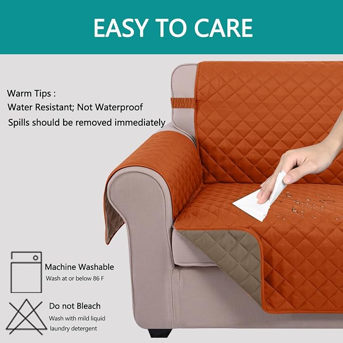 U-NICE HOME Large Sofa Cover Reversible Couch Cover, Pet Friendly, Elastic - Image 3