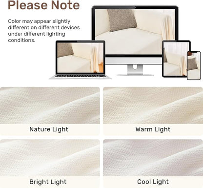 2 Pieces Sectional Couch Covers L Shaped Cover L Cream White | Thick Washable - Image 8