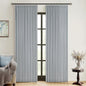 MIULEE Grayish Blue Pinch Pleated 100% Blackout Linen Curtains 40x96 Inches | by MIULEE