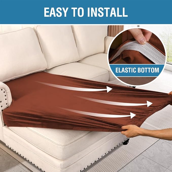 H.VERSAILTEX Velvet Stretch Individual Chaise Cover Sectional Couch Covers - Image 4